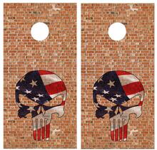 Brick Punisher  Skull  Cornhole Board Game Sticker Decal VINYL WRAPS with LAMINATED 2