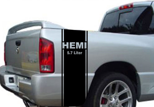 2 Hemi 5.7 Liter Stripe Dodge Ram Truck Vinyl Decal Sticker