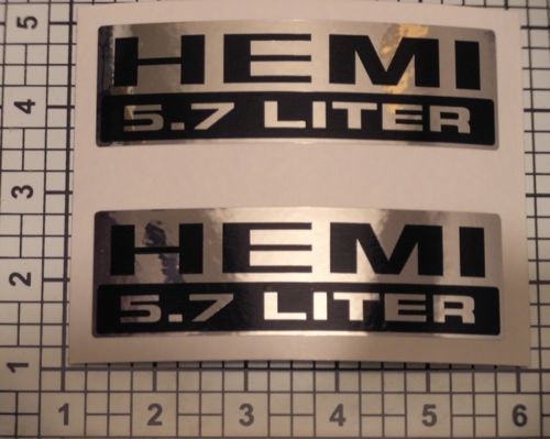 Hemi Decals 5.7 Liter Chrome Black Set X2 PAIR Stroker Diesel