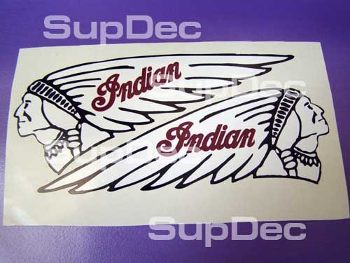 Indian Gas Tank Decal motorcycle 2 DECALS white