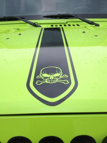 Product: Skull and guns hood side vinyl decal sticker for car track ...