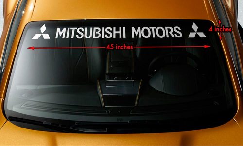 MITSUBISHI MOTORS THREE DIAMOND Windshield Banner Vinyl Decal Sticker 45