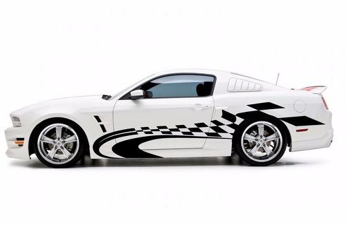 Racing Checkered Graphic Stripe Decal Car Van Truck Vehicle SUV Ford Mustang