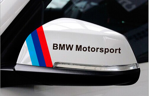 Pair Rear View Mirror Sticker Body Decals PVC For BMW