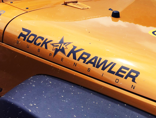 Pair Rock Krawler logo suspension Hood Decal Sticker for Jeep Wrangler Rubicon