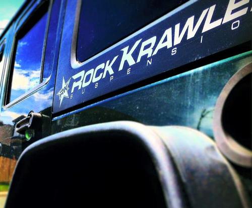 Pair Rock Krawler logo suspension Hood bedside Decal Sticker for Jeep Wrangler Rubicon #2