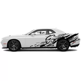 Black Side Body Door Sport Race Graphics Sticker For Dodge Challenger Charger