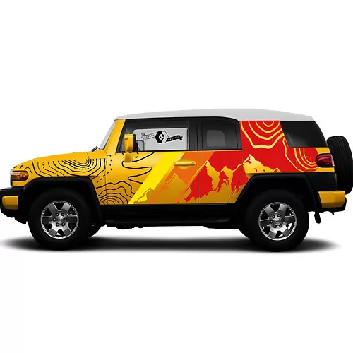 New Pair Toyota FJ Cruiser Side Doors Vintage Sunset Colors Style