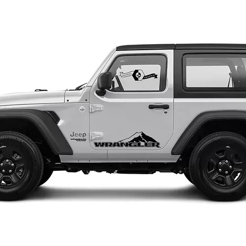2x USA Flag Mountan Sde Wndow Decal for 2011-2024 Jeep Wrangler JK