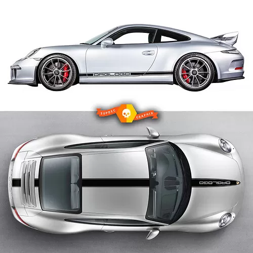 2 Porsche 911 turbo S Side Decal Rocker Panel Stripes Doors Kit Decal ...