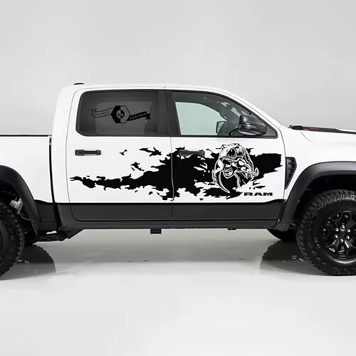 Mud Splash Side Vinyl Sticker Decal for Dodge Ram Rebel 1500 TRX id=11864
