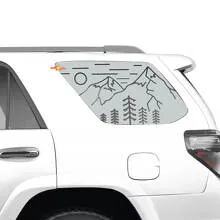 4Runner Rear Quarter Window Mountains Forest Vinyl Decals Stickers for ...
