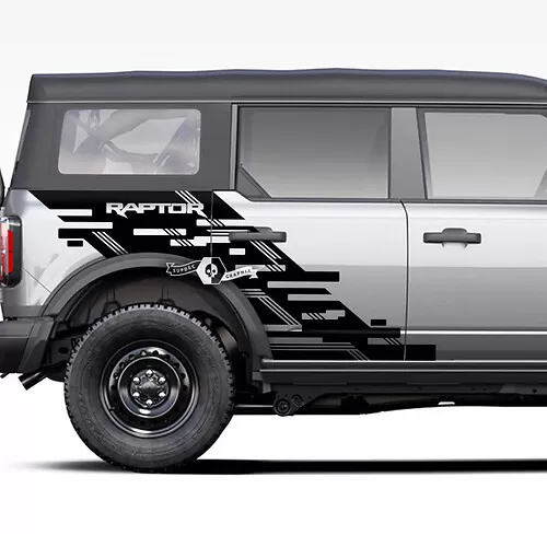 2 Bronco Side Stripe Snow-Capped Mountains Rocker Panel Decals Stickers ...
