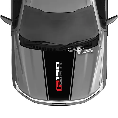 Dual Hood Graphics Vinyl Decals For 2017-2019 Ford Raptor F-150 SVT