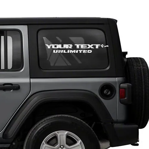 Pair Jeep Window Side Wrangler Unlimited Topographic Map Vinyl Sticker ...