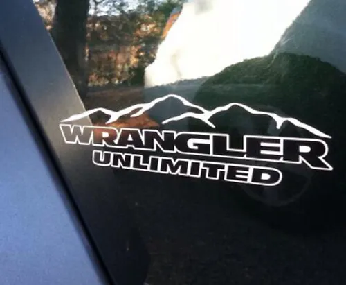 2X Wrangler Hood Decals Stickers Black 23" x 2" Rubicon TJ JK CJ YJ USA