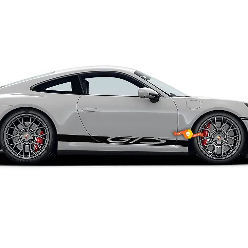 Pair Porsche GTS Doors Side Vinyl Decal Stickers for Cars