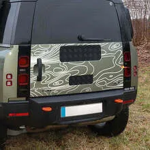 Trunk Door Topographic Map Decal for Land Rover Defender 110