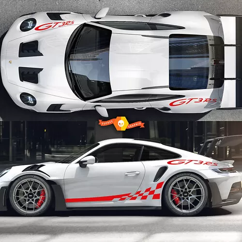 Side Rocker Panel Racing Stripes Decal Sticker for Porsche Carrera 4S