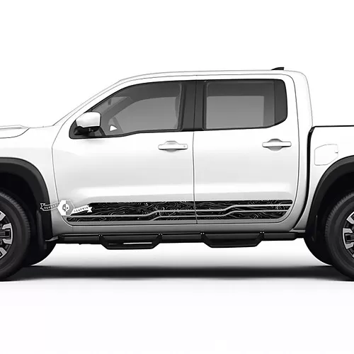 2 Nissan Decal Rocker Panel Side Topographic Map Nissan Frontier Stripe ...