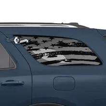 Pair Dodge Durango Side Rear Window USA Flag Destroyed Direct Decal ...