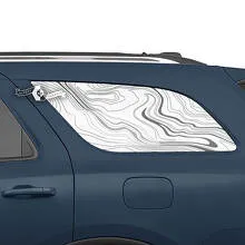 Pair Side Rear Window Topographic Map Vinyl Decals for Dodge Durango