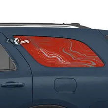 Pair Side Rear Window Topographic Map Vinyl Decals for Dodge Durango