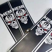Dodge Ram HEMI Mopar Skull Rear Bedside Vinyl Decal Stripes