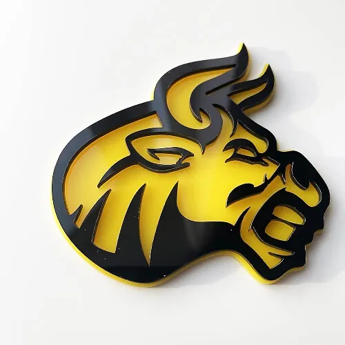 PitBull Badges Emblem Set – ALPHA PIT MASSACRE – 2 Angry Bulldog Fender Badges, Black, Adhesive