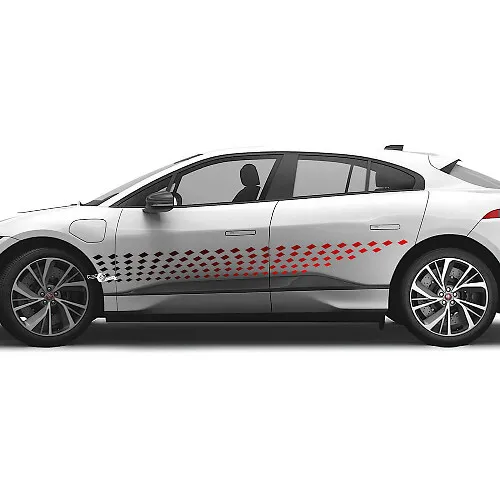 Jaguar I-Pace Side Doors Gradient Color Stripes Decal