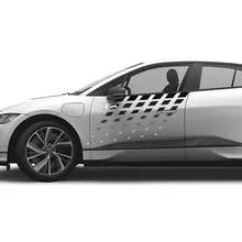 Jaguar I-Pace Side Doors Gradient Checkered Color Stripes Graphics ...
