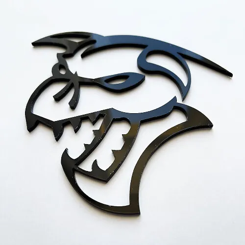 Demoncat Demon 3D Black Fender Badge Emblem for Cars