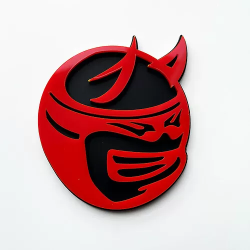 Angry Goat Emblem Badges Matte Black On Orange Custom New