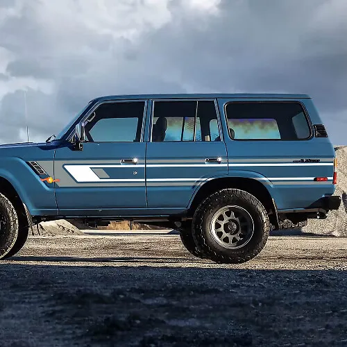 Retro Stripes Vinyl Decals for 1988 Toyota Land Cruiser Doors
