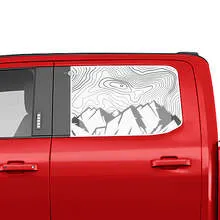 Side Mountains Topographic Map Vinyl Decal for Musclecar Trucks