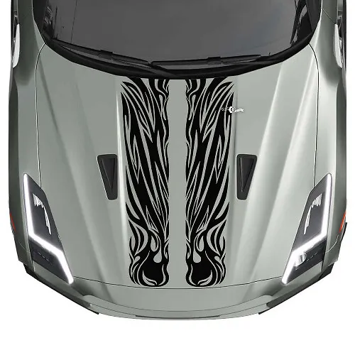 Hood Dual Tribal Graphics Stripes Decal Kit for Nissan GT-R