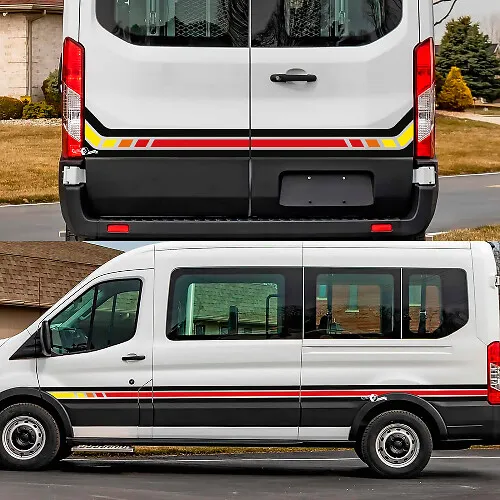 SCENE FROM VAN スティ−ル　トレイ　ステッカー付 Retro Rear Side Doors Vinyl Decal for Musclecar Transit