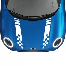 Hood Checkered Racing Stripes Rally Decal graphics sticker for MINI ...