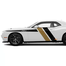 Two colors Side Stripes Accent Decals Stickers For Dodge Challenger