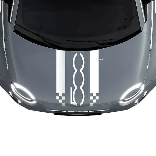 Martini Decal Kit Compatible With Fiat 500 and Abarth + Sun Visor - Le Mans Racing Sticker Adaptable to All Types of Vehicles - UK