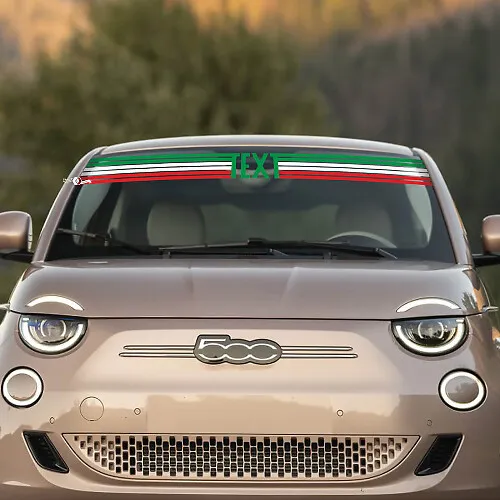Fiat 500 Wing Mirror Vinyl Decals – Italian Stripe Graphics, Set Of 2, Glossy Black/White