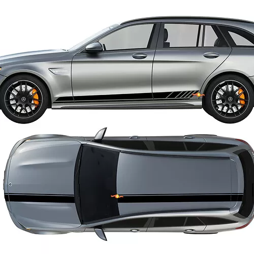AMG Edition 1 Package Side & Hood Roof Trunk Stripes Decals Kit Vinyl ...
