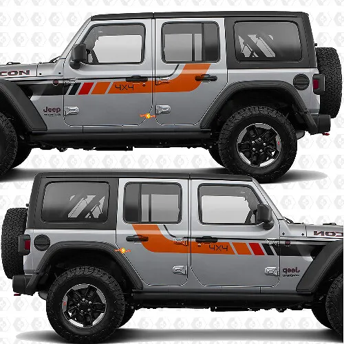 Mountains Logo Hood Vinyl Sticker for Jeep Wrangler Rubicon