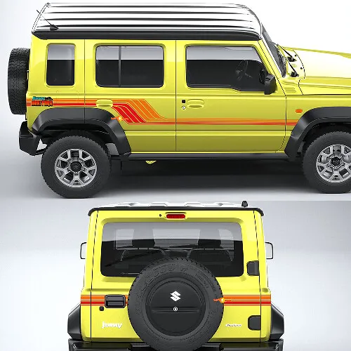 Suzuki JIMNY Hood Stripes Flame Strobe decal sticker graphics