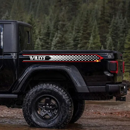 Rear Side Gladiator Custom Text Vinyl Decals Stickers for Jeep Gladiator