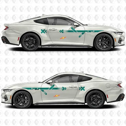 Lines Stripes Side Door Vinyl Decals Stickers for Musclecar Musclecarmodel