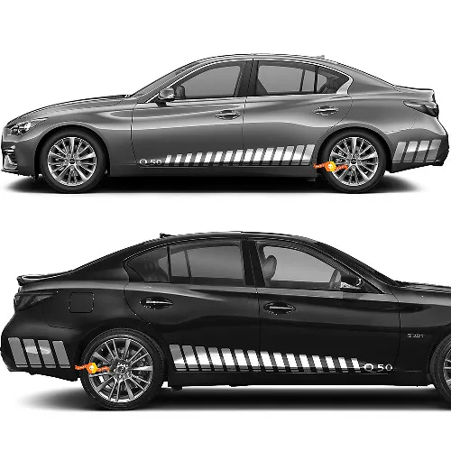 Rocker Panel Vertical strobe Racing Stripes Vinyl Decal Sticker for ...