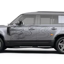 Side Door Topographic Map Decal for Land Rover Defender 110