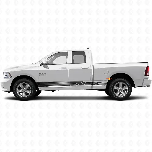 Intertwined Curved Stripes Rocker Panel Vinyl Decal for Dodge Ram 1500 ...