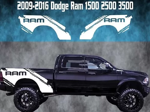 thumbnail image 2 of Xotic Tech Black Body Side Door Stripe Sticker For Dodge Ram 1500 2500 3500 2009-2017 2 of 4